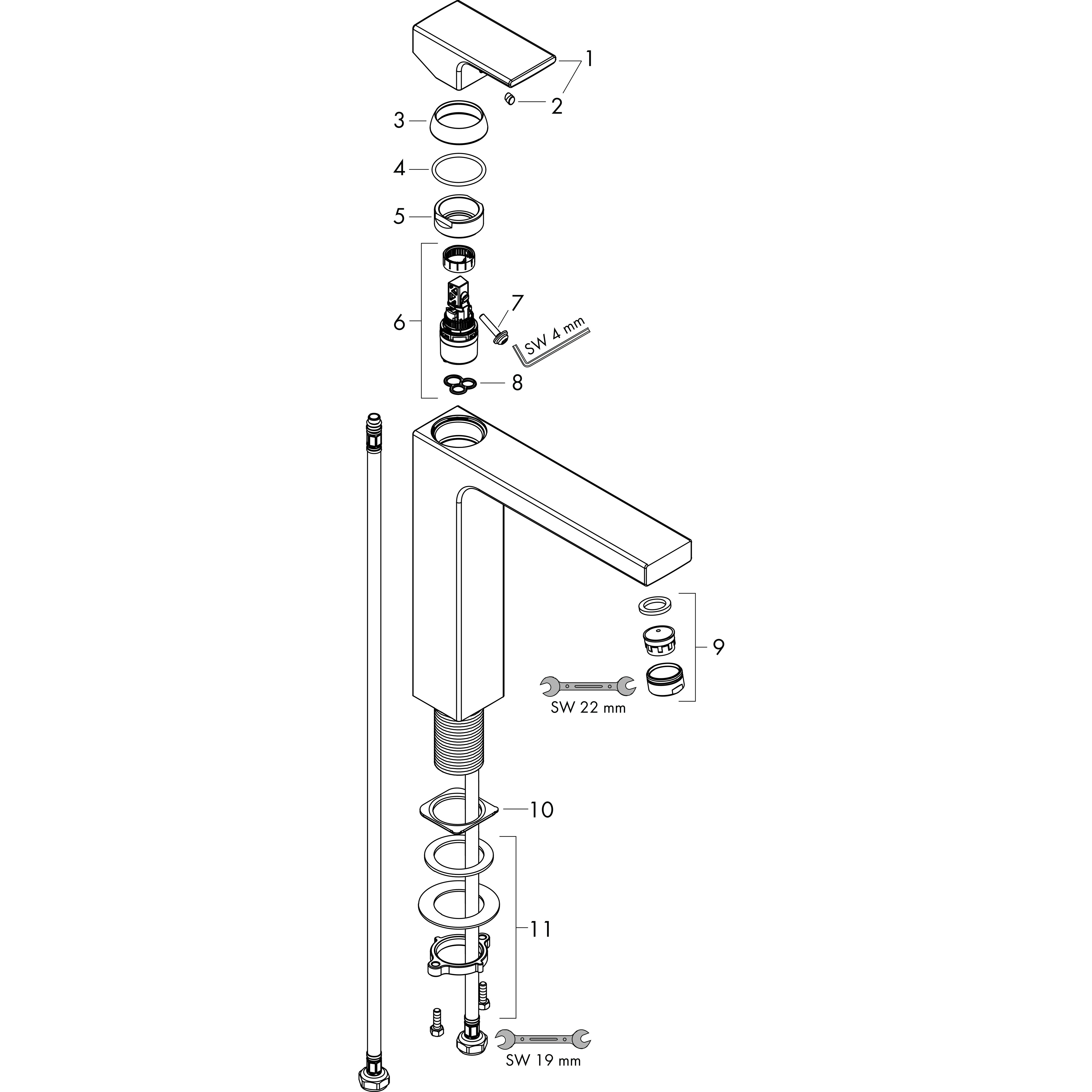 hansgrohe Pesuallashana hansgrohe 71591000 vernis shape 190 krom