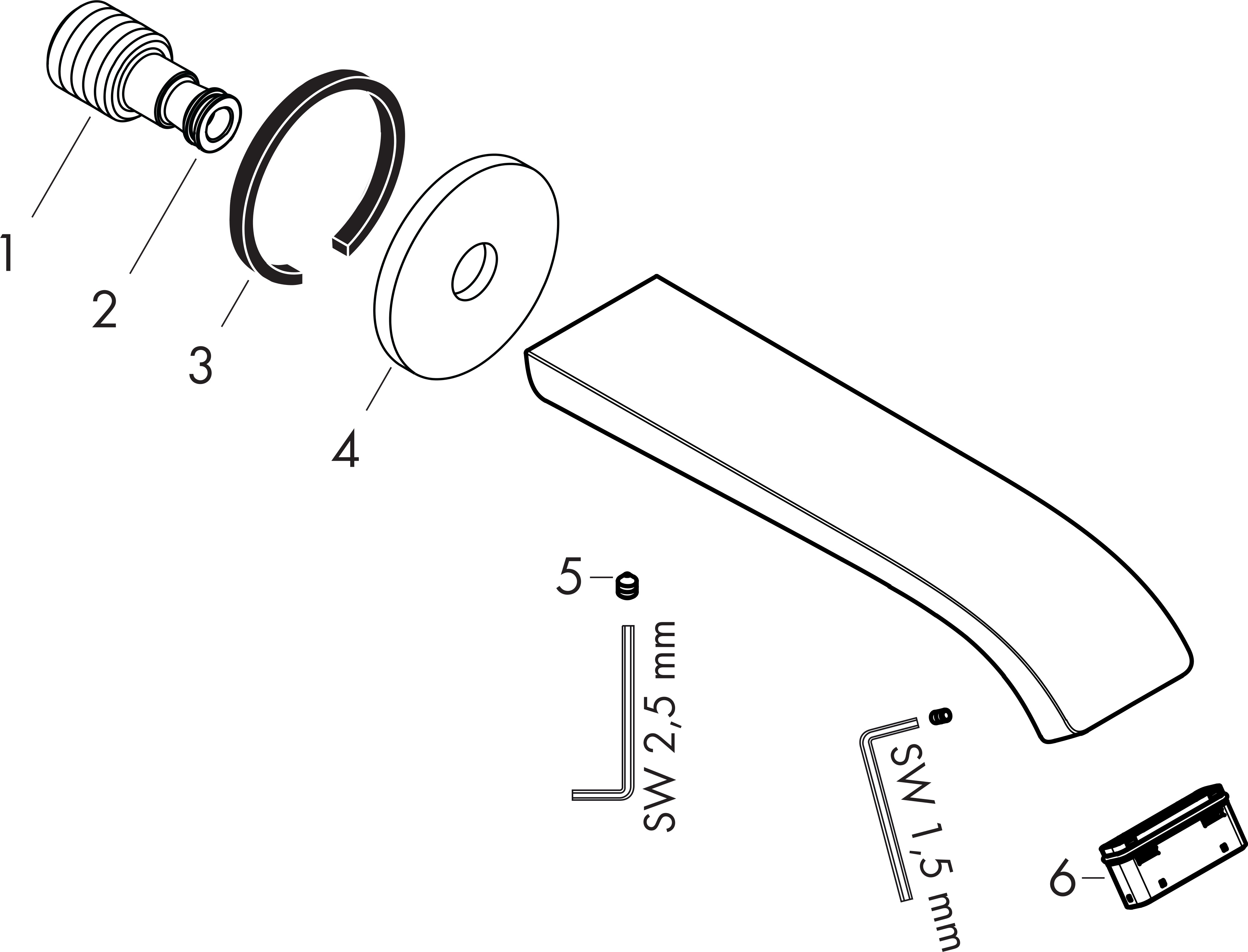 hansgrohe Ammeputki hansgrohe 75410670 vivenis musta