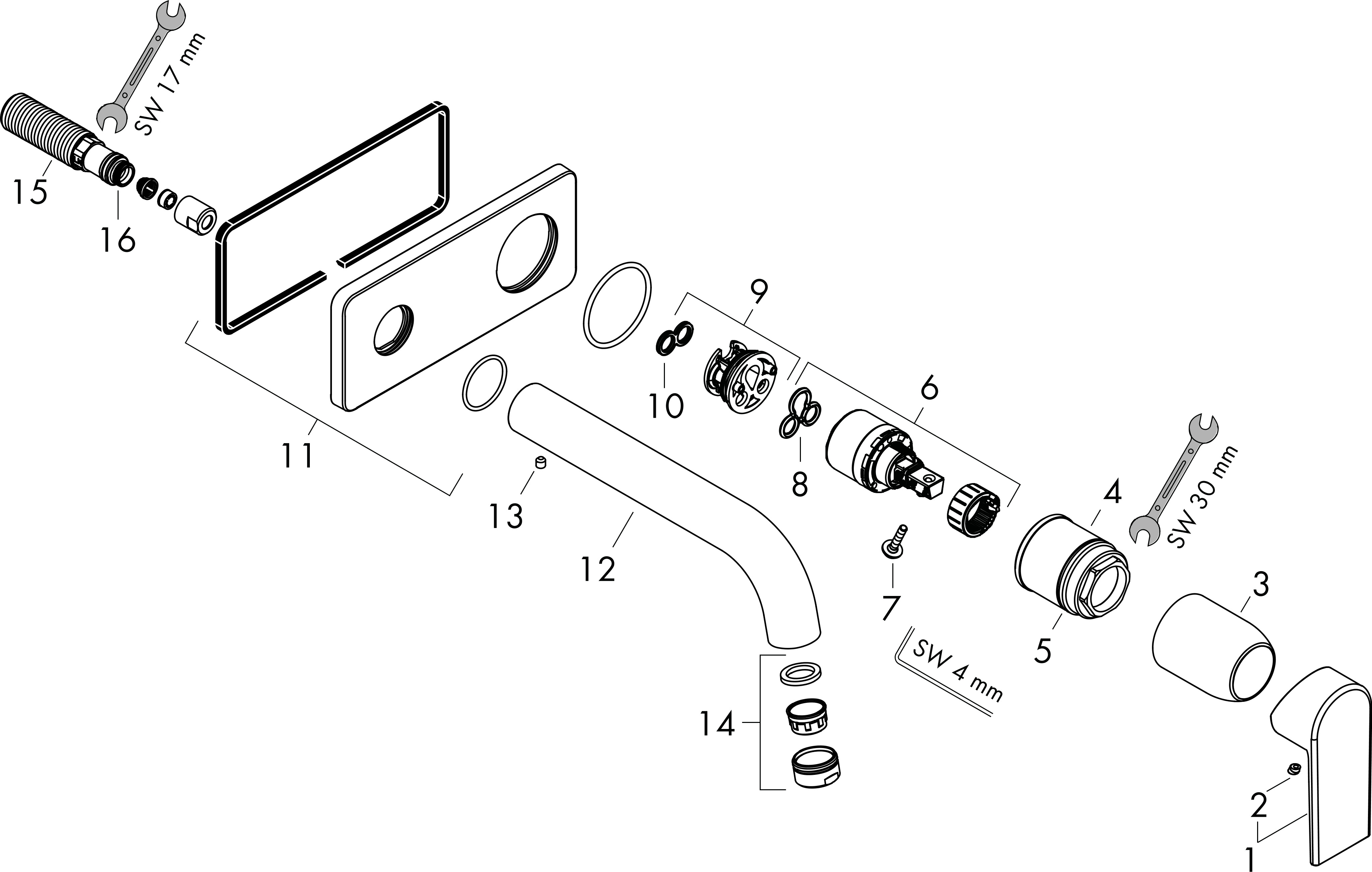 hansgrohe Inbygnad väggblandare hg vernis shape 20,7cm kr