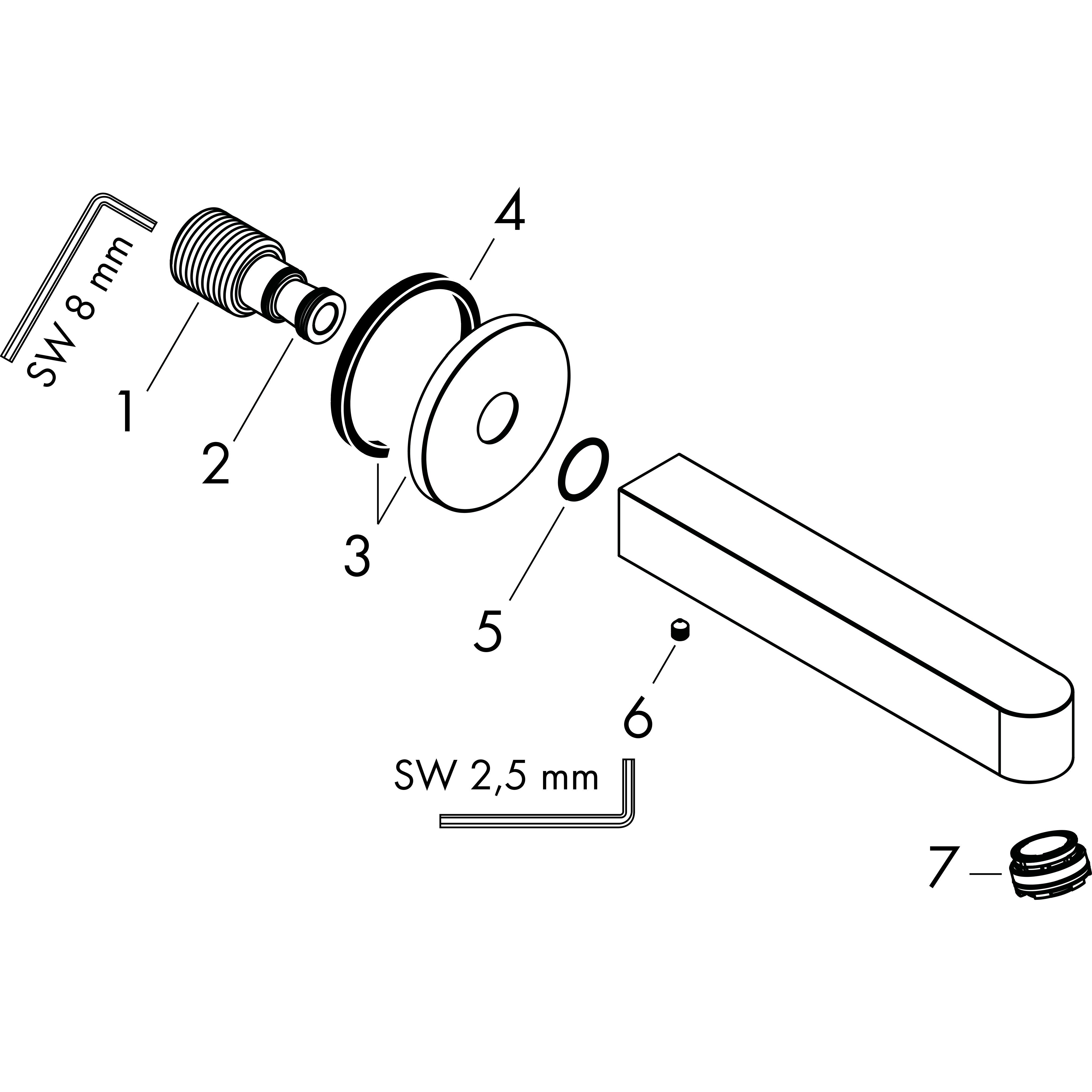 hansgrohe Ammeputki hansgrohe 76410700 ammeputki m.valkoinen