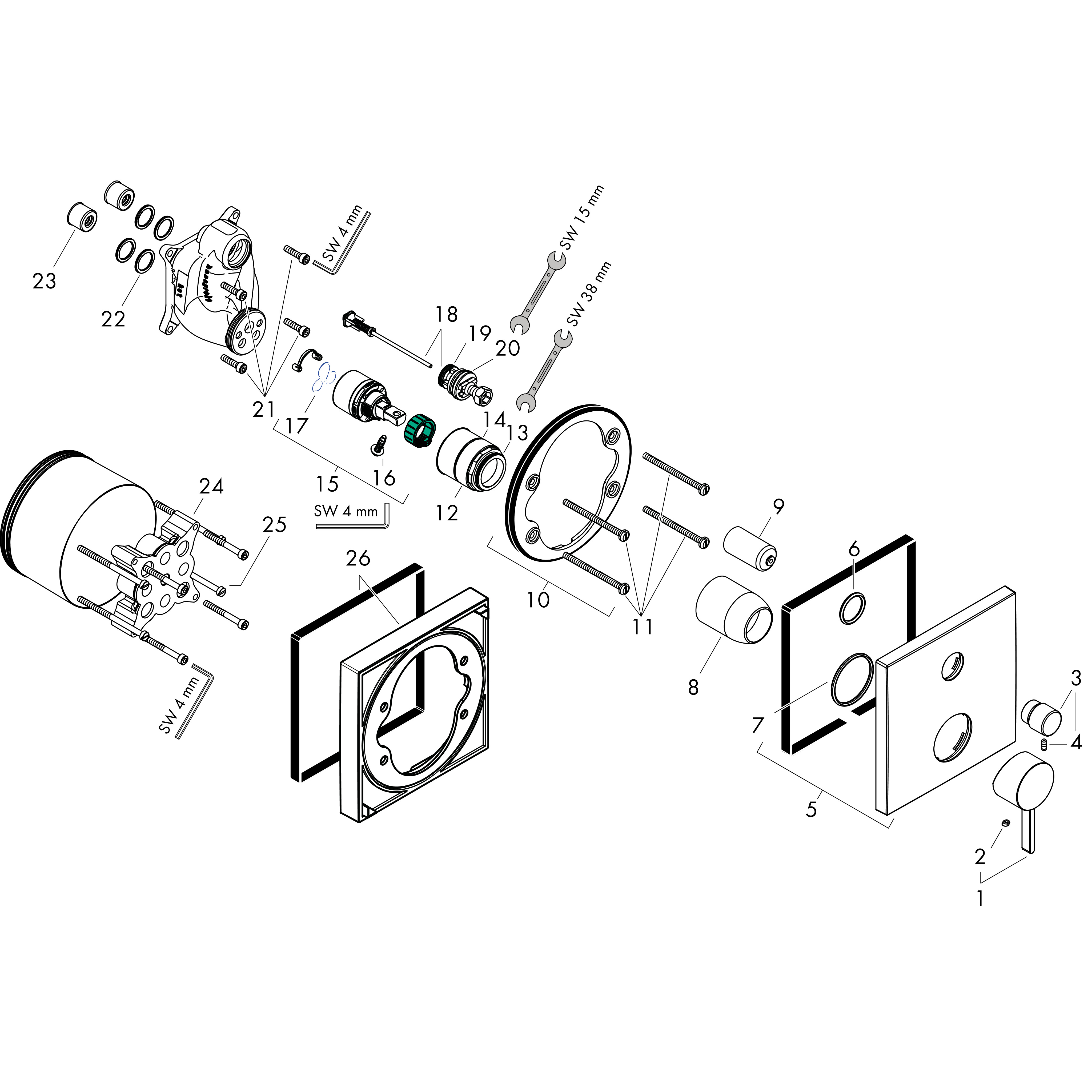 hansgrohe Piiloas.amme/suihkuhana hg 76415003 finoris kromi