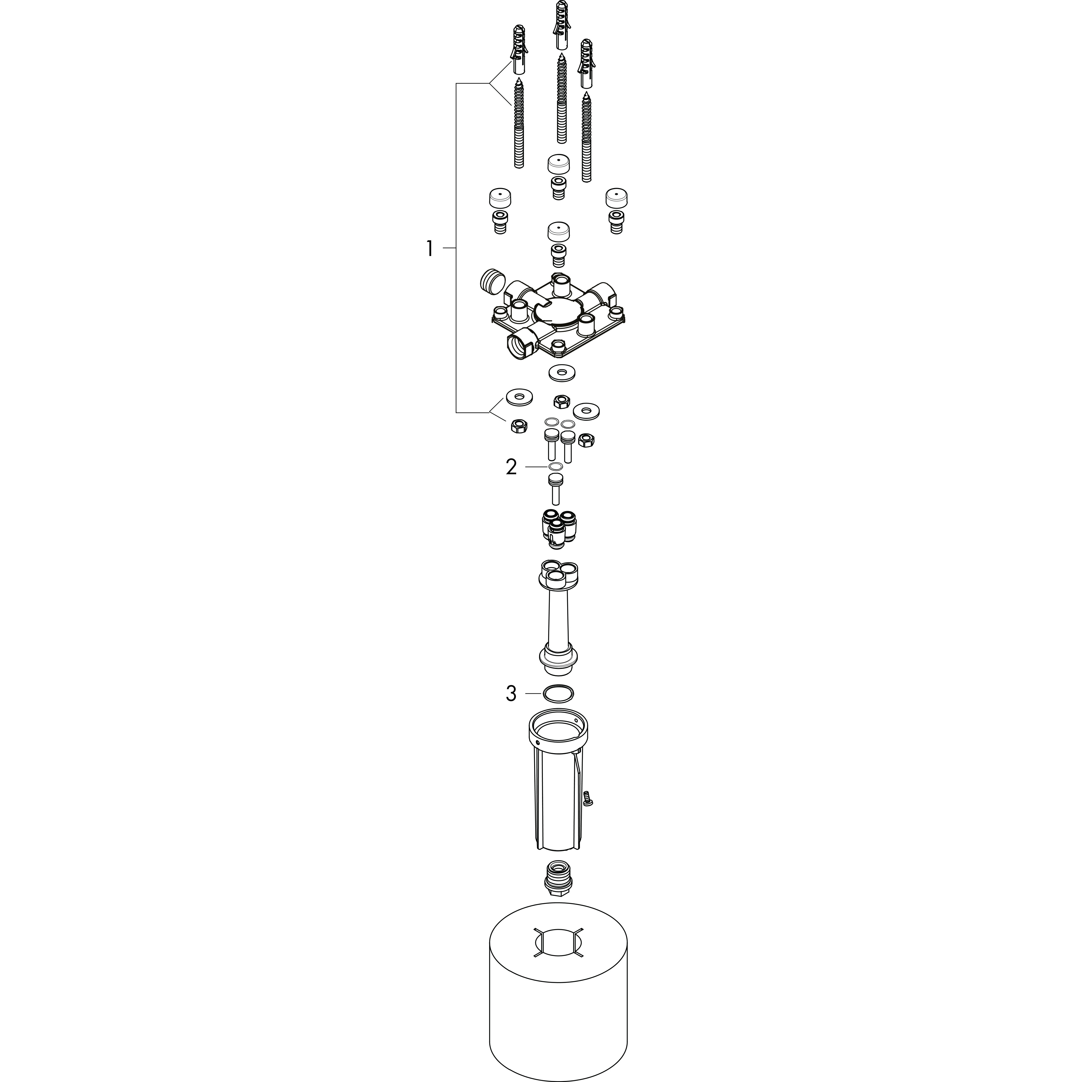 hansgrohe Piiloasennushana hansgrohe 24010180 rainmaker runko yläs.