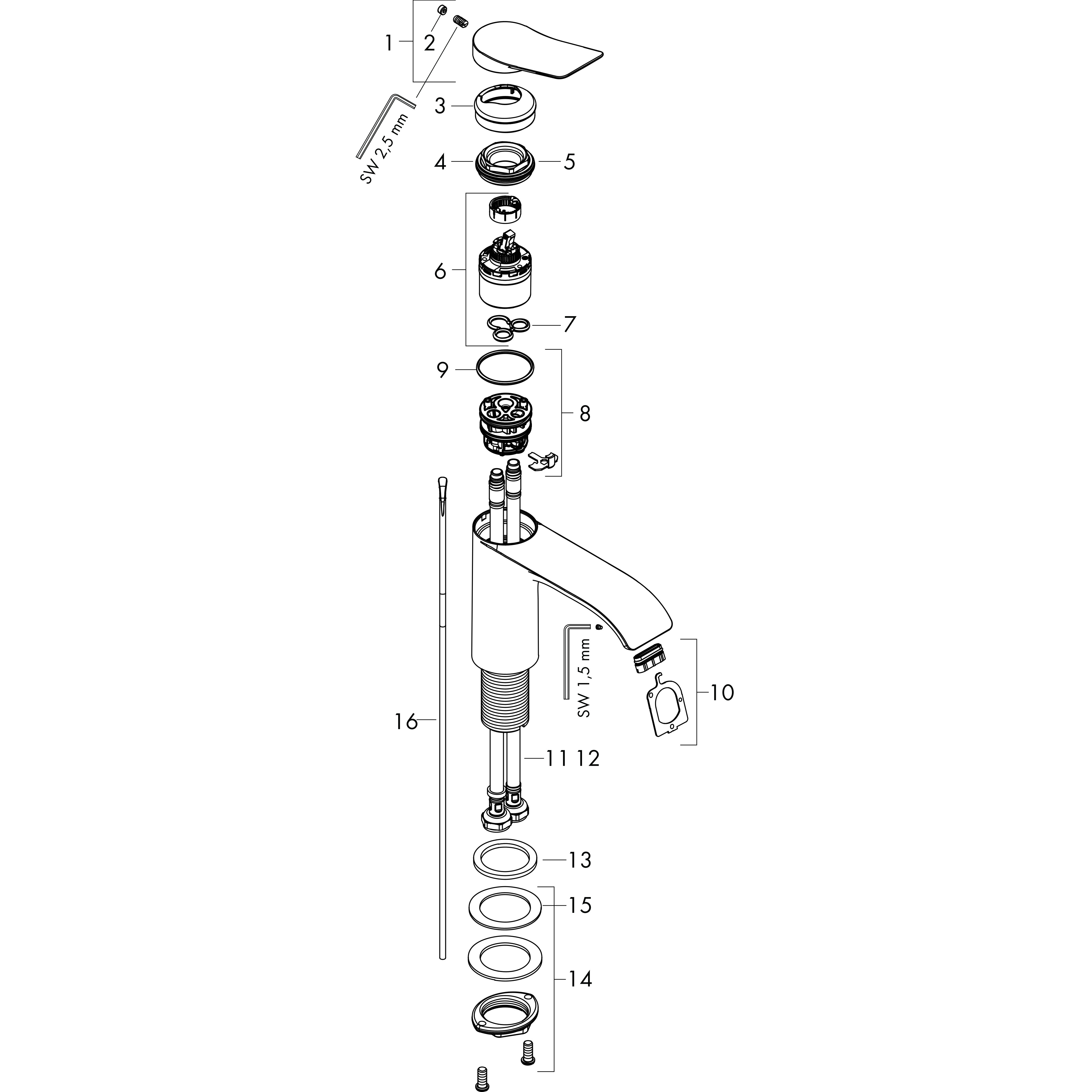 hansgrohe Basin mixer hansgrohe 75023700 vivenis 110 cool