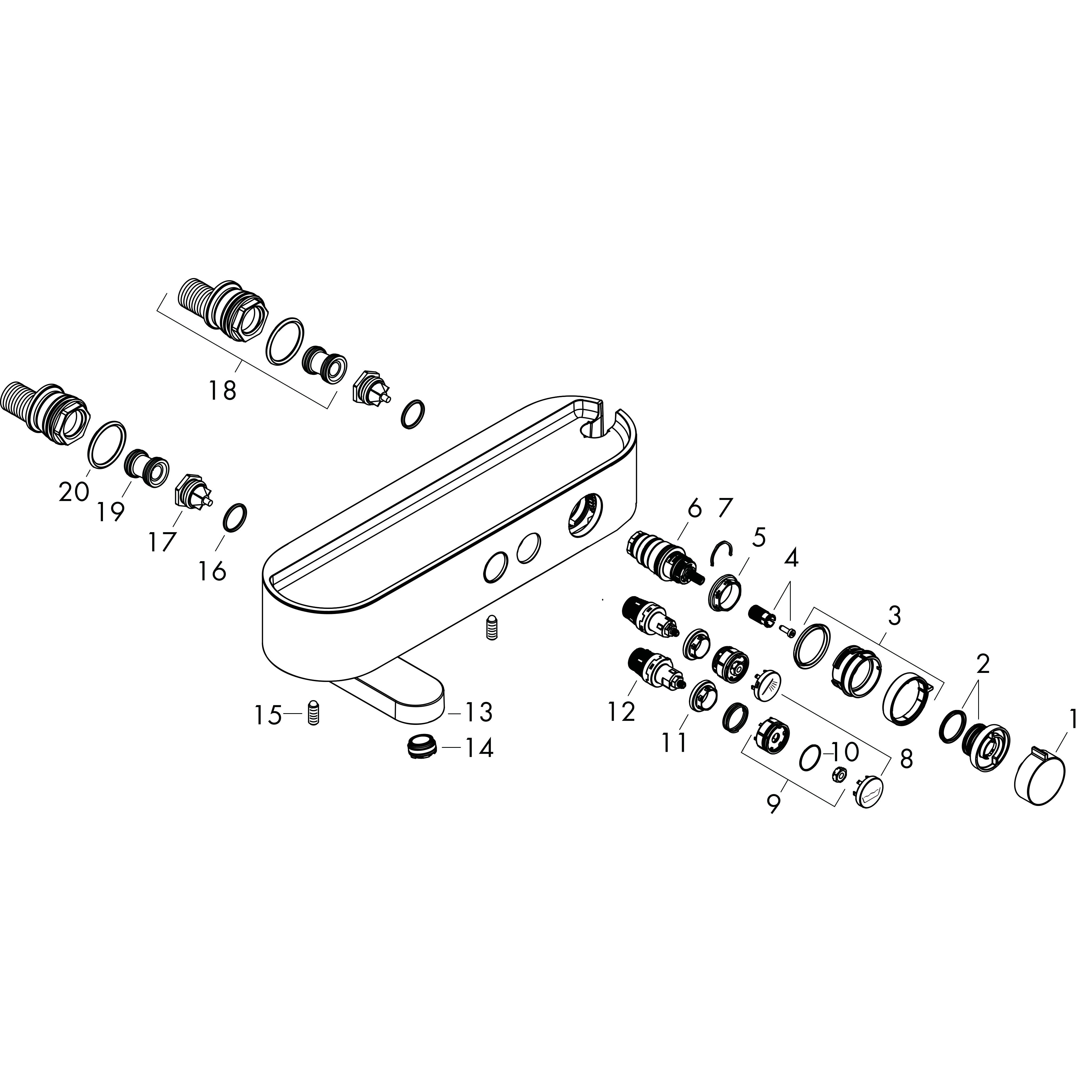 hansgrohe Bath thermostat hansgrohe 24340140 seinä 400 pron