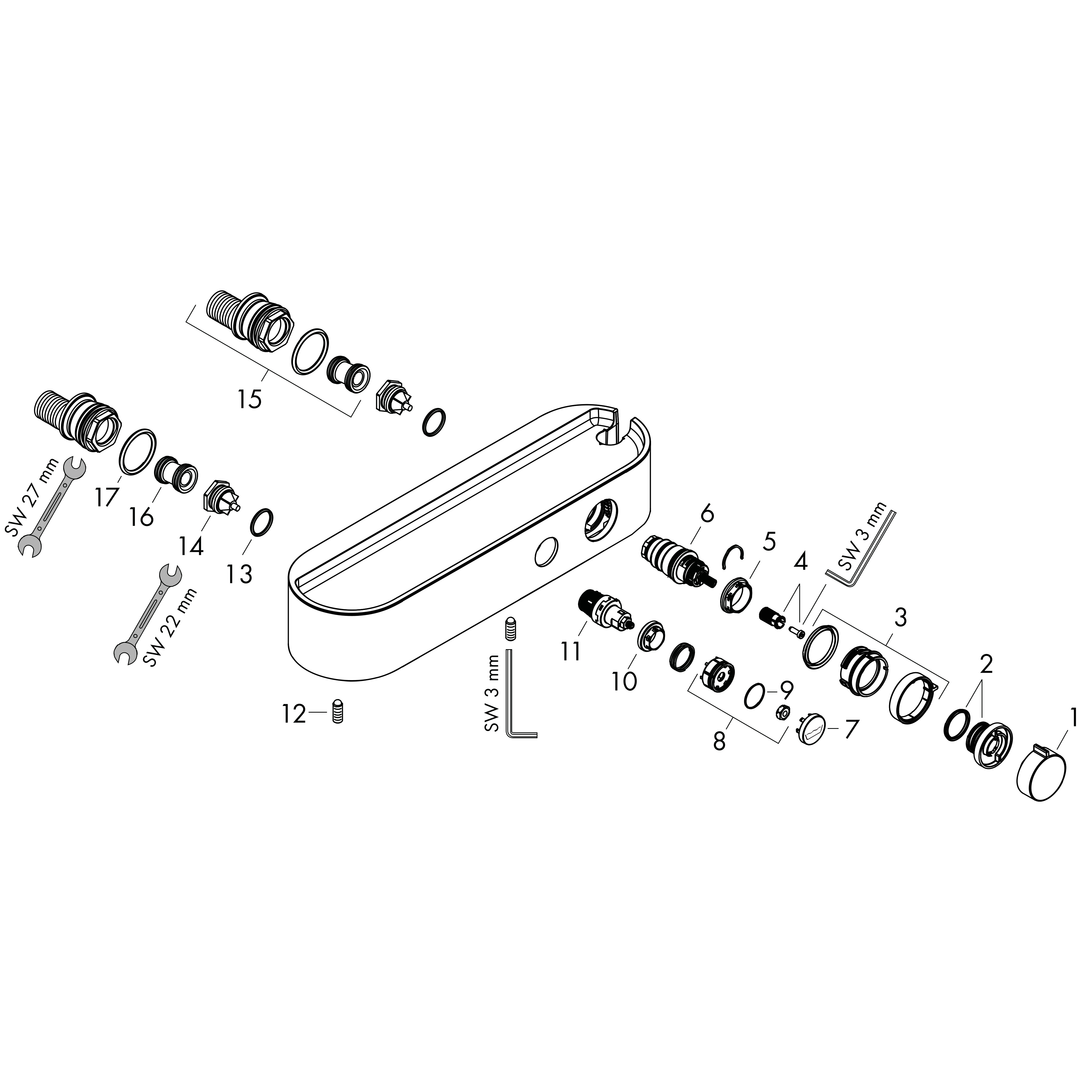 hansgrohe Suihkuhana hansgrohe 24360700 seinä 400 valk
