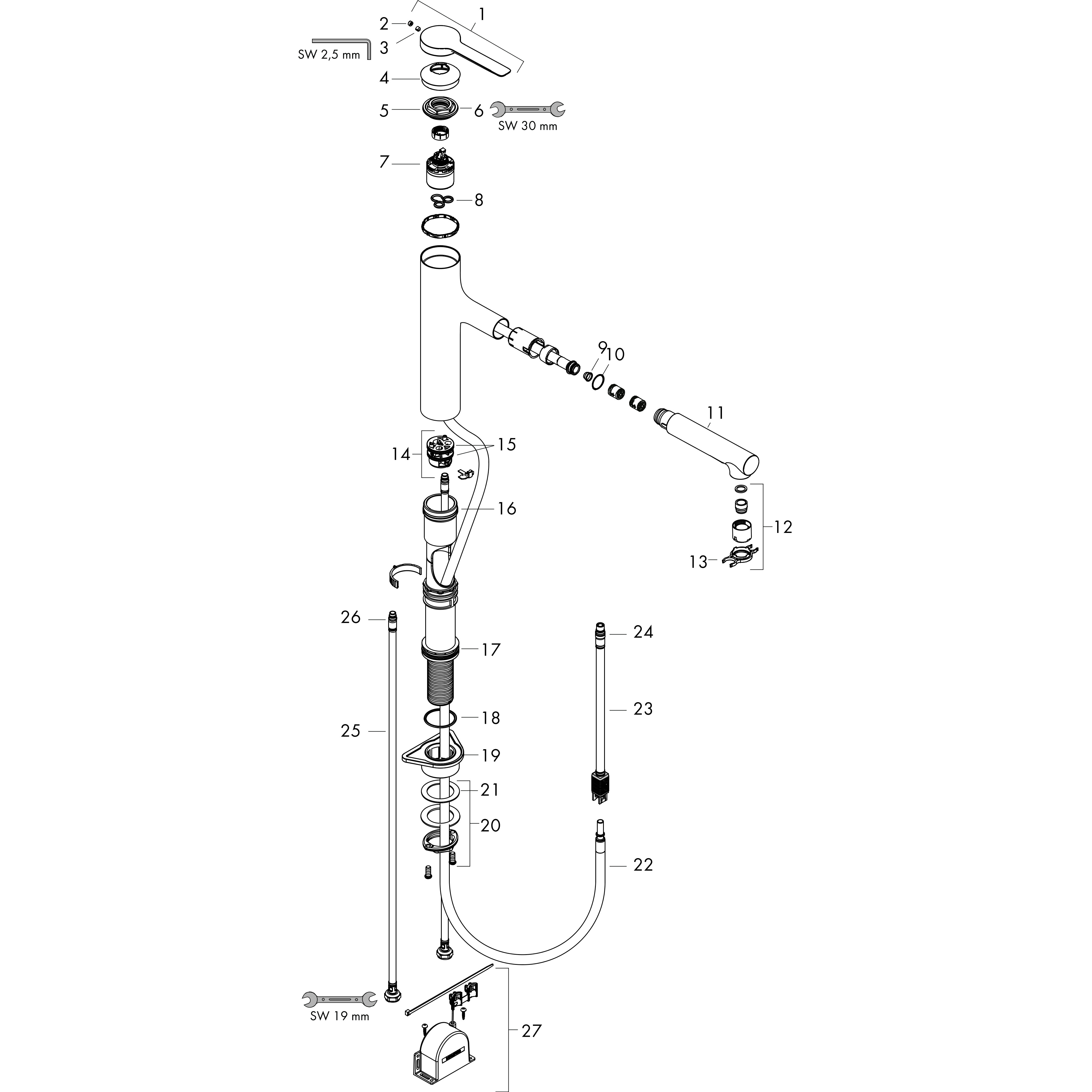 hansgrohe Kitchen mixer hansgrohe zesis m33 160 2j p.out m.bla