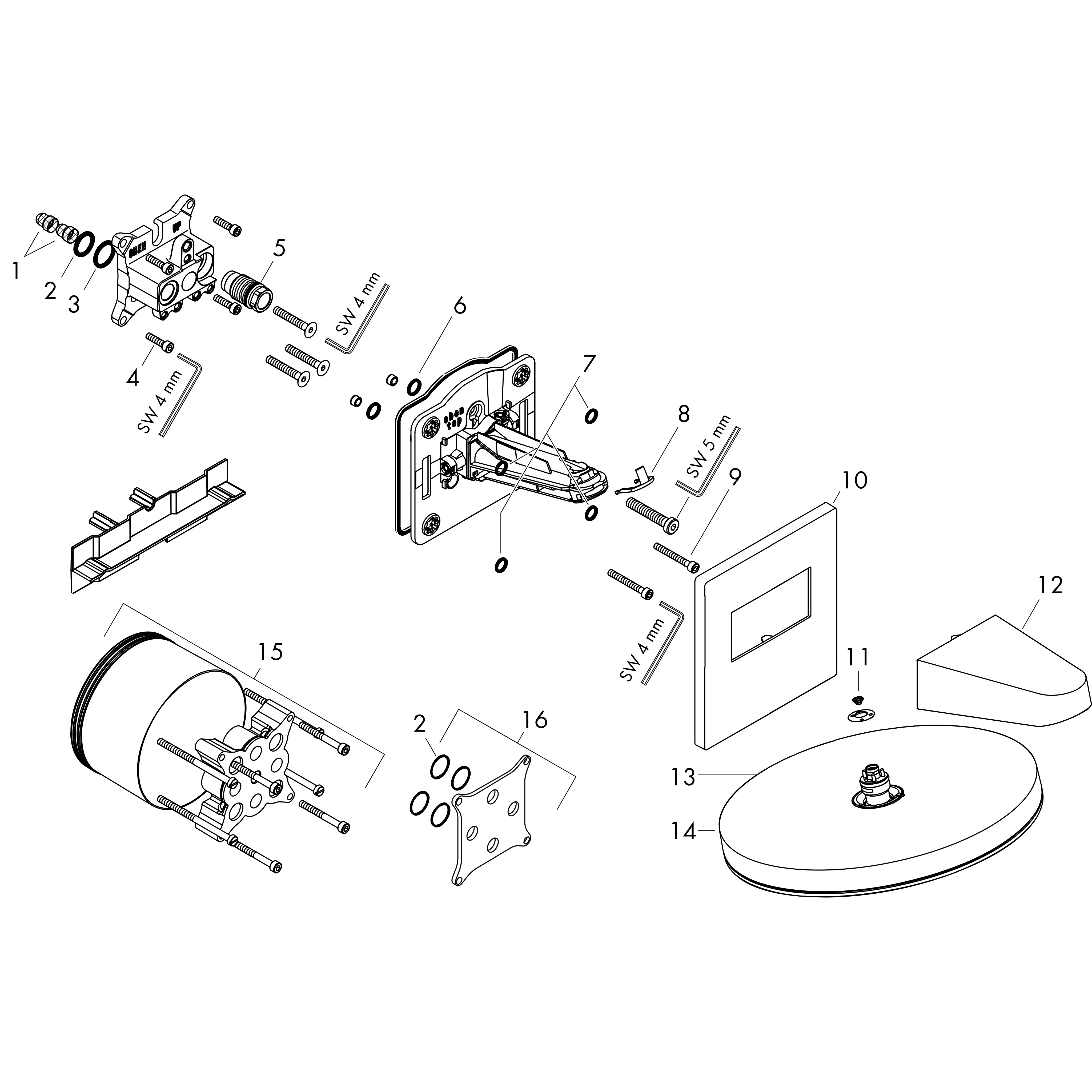 hansgrohe Huvuddush hansgrohe pulsify 260 2jet m.väggkl.. kr