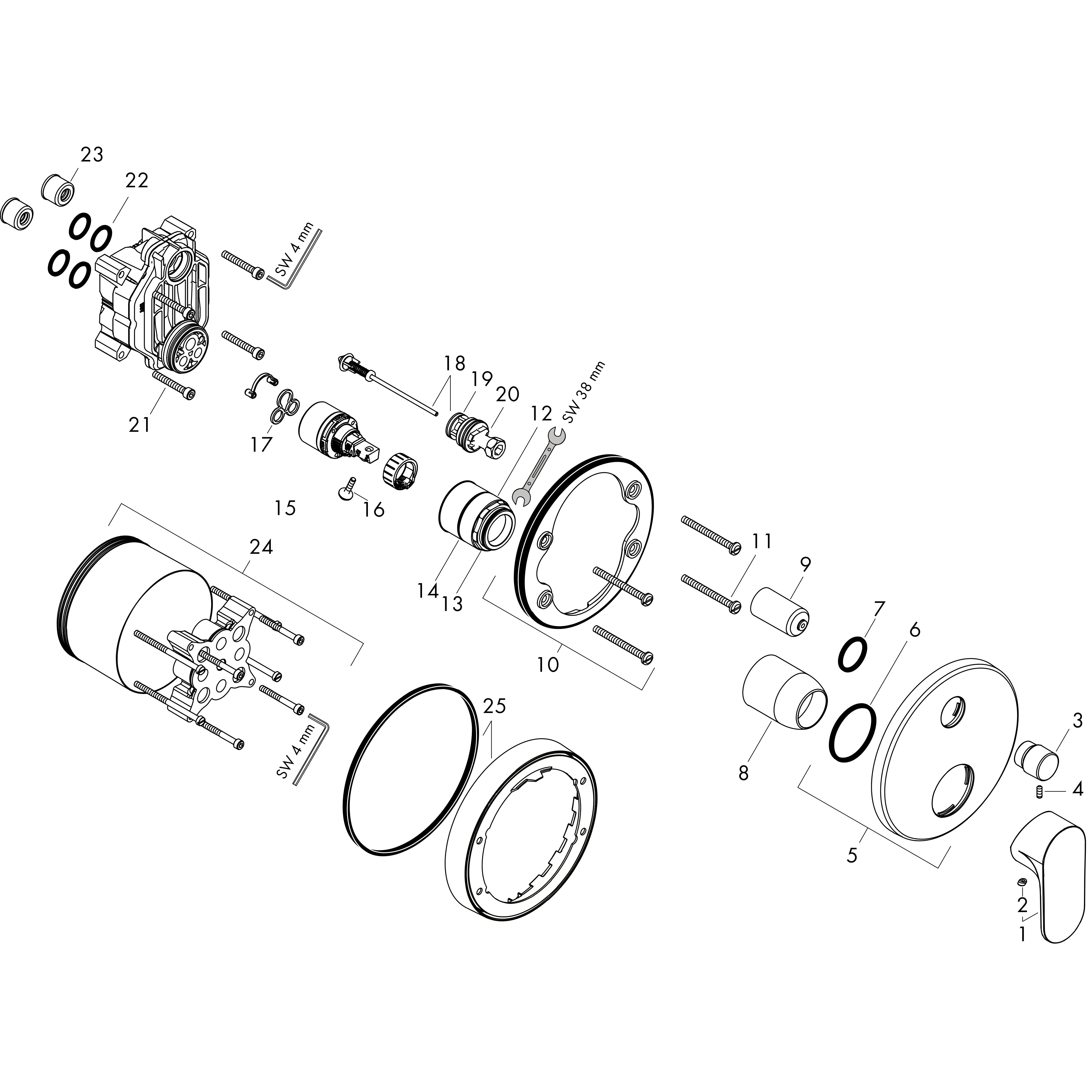 hansgrohe Pintaosa hansgrohe 72466000 rebris s kromi