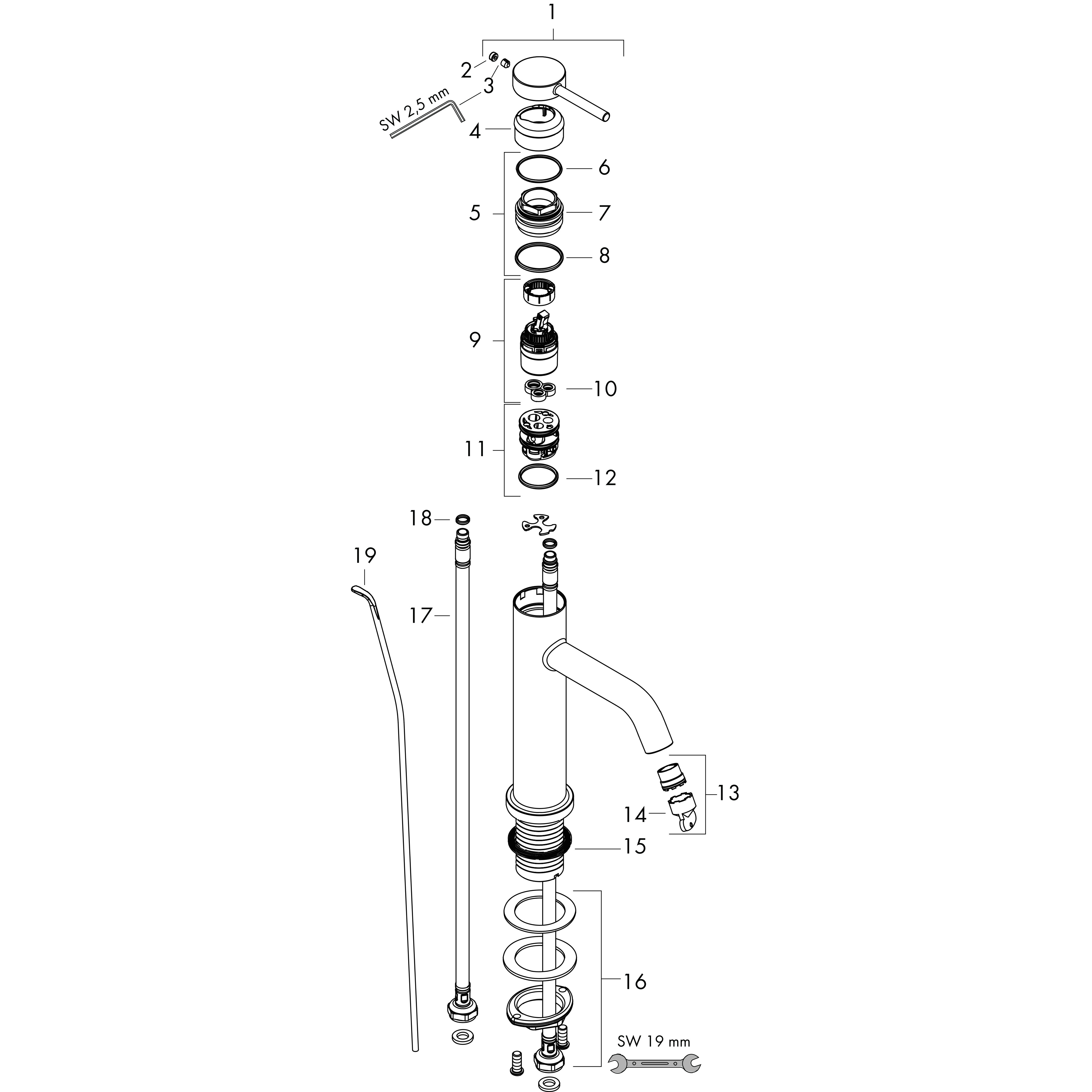 hansgrohe Basin mixer hansgrohe 73318700 tecturis s 110 white