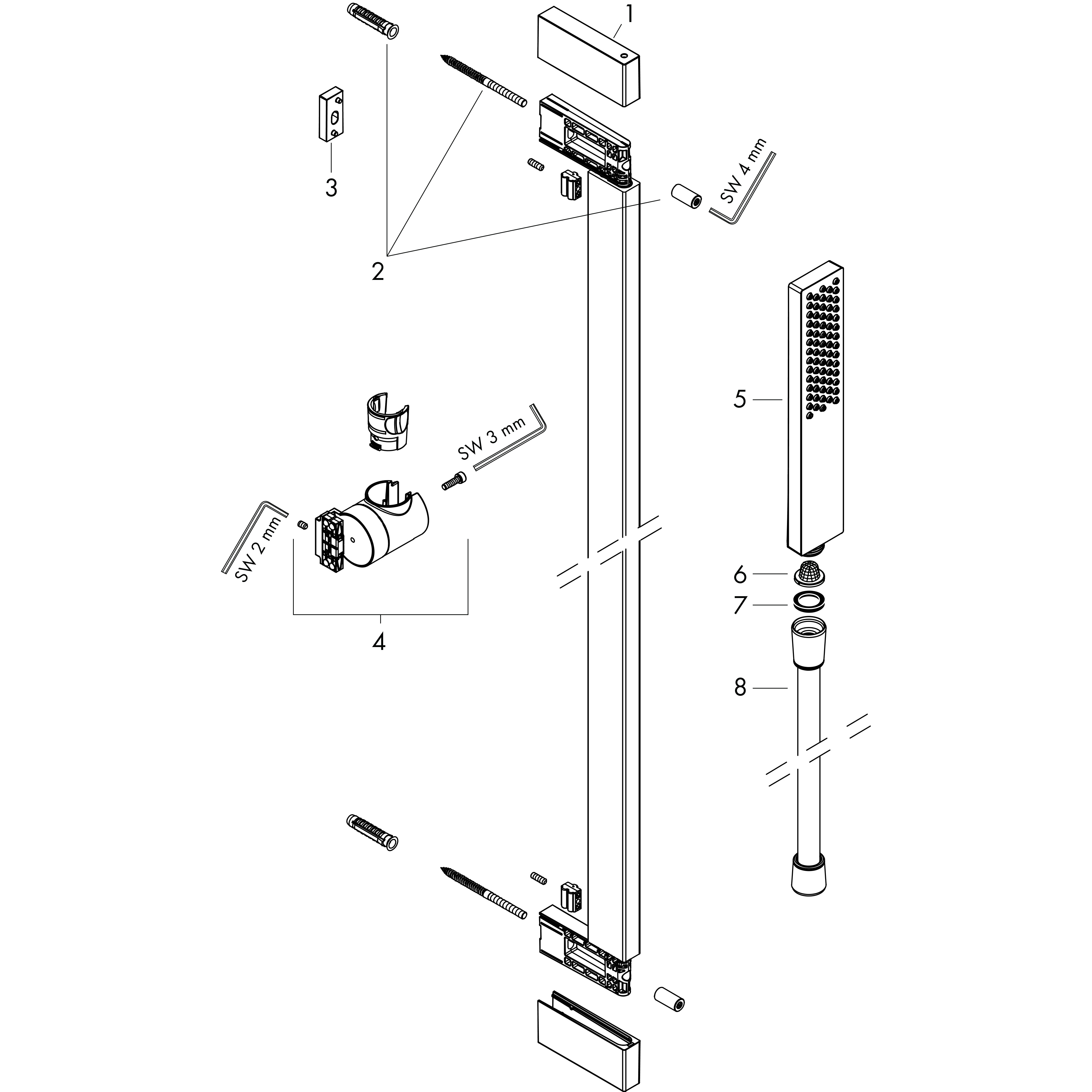 hansgrohe Duschset hansgrohe 24371000 pulsify e100 1jet kro