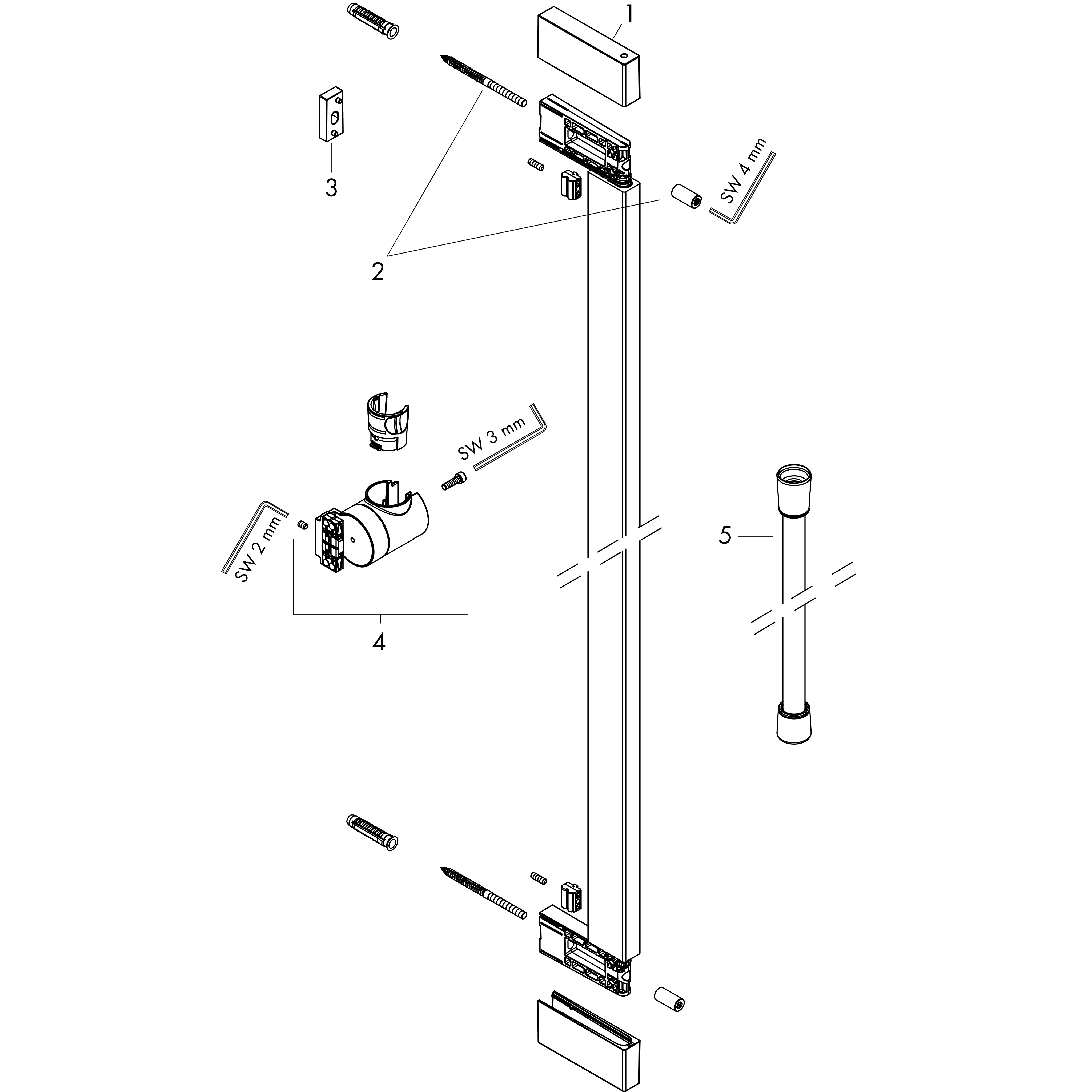 hansgrohe Wallbar hansgrohe 24404670 unica musta