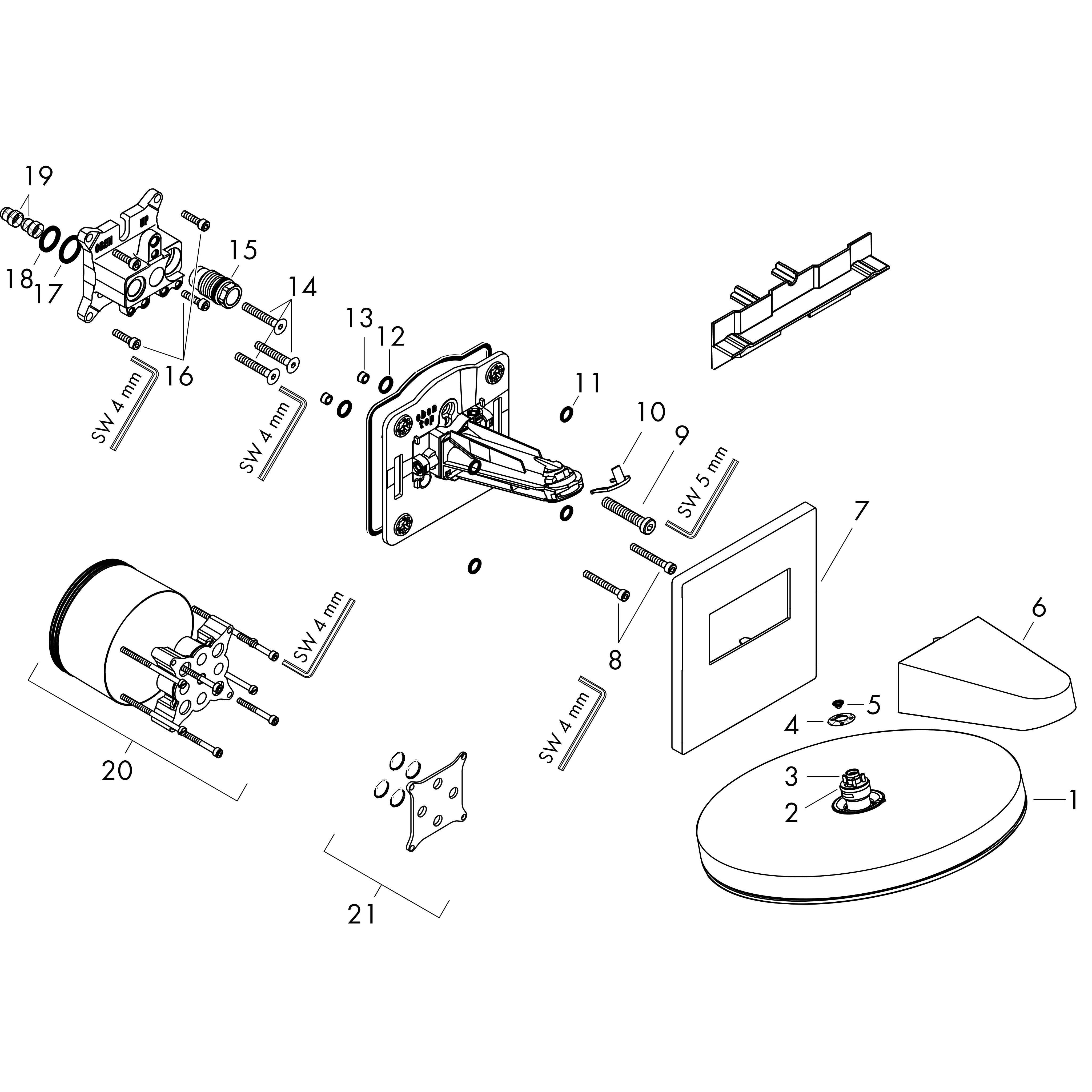 hansgrohe Overhead shower hansgrohe pulsify 260 2jet eco seal ch