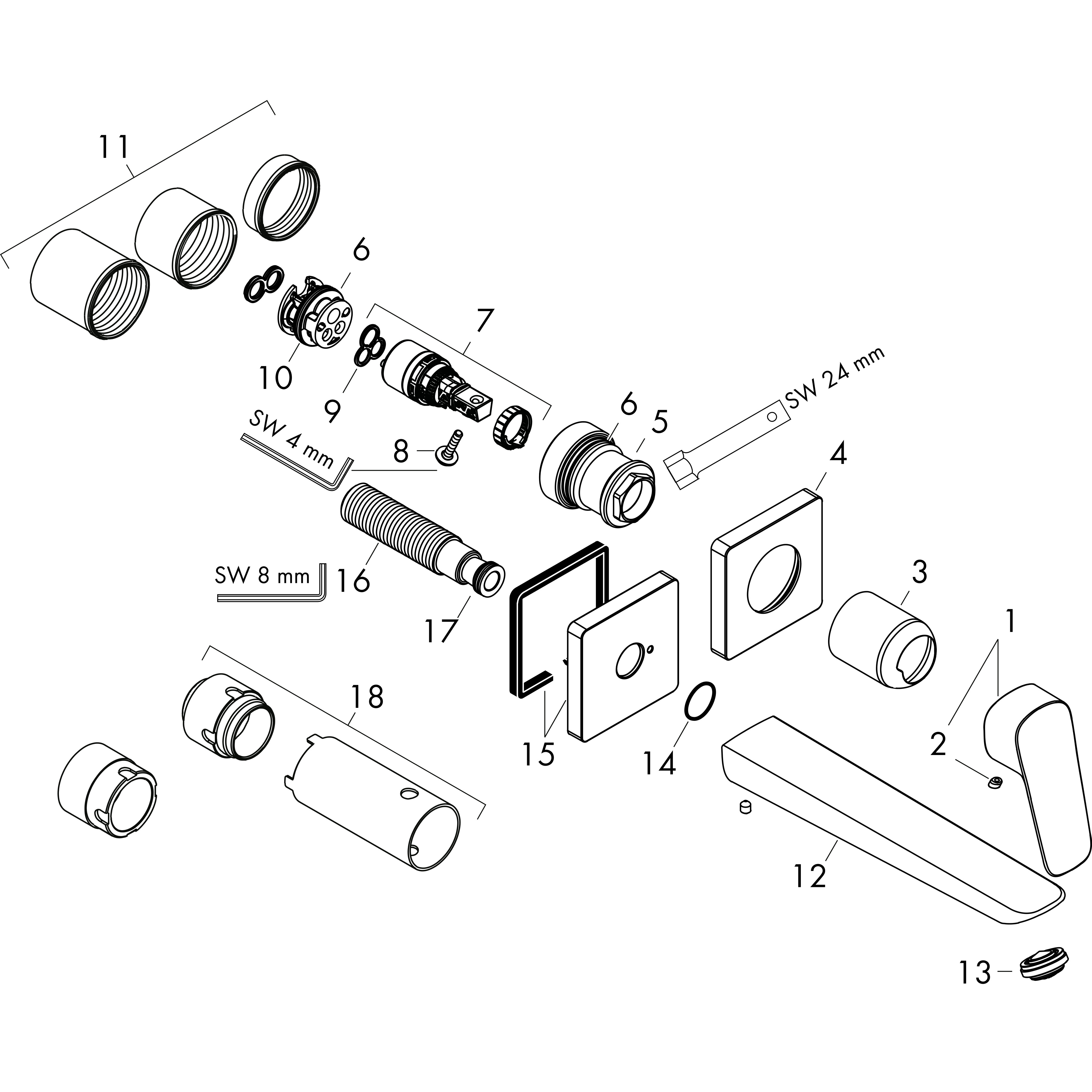 hansgrohe Pesuallashana hansgrohe 71256670 logis seinäas. must