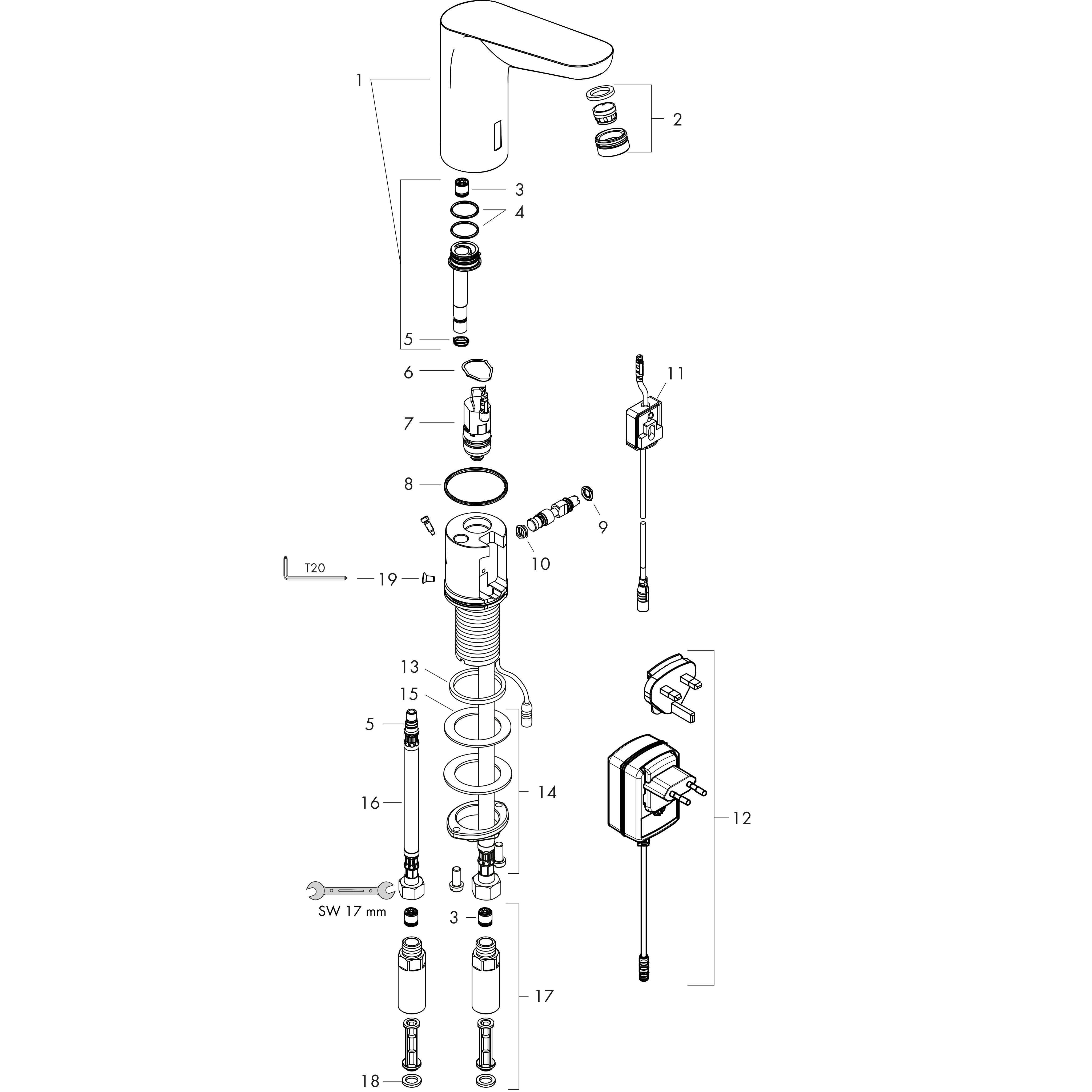 hansgrohe Pesuallashana hansgrohe 31174000 focus elekt. 230v