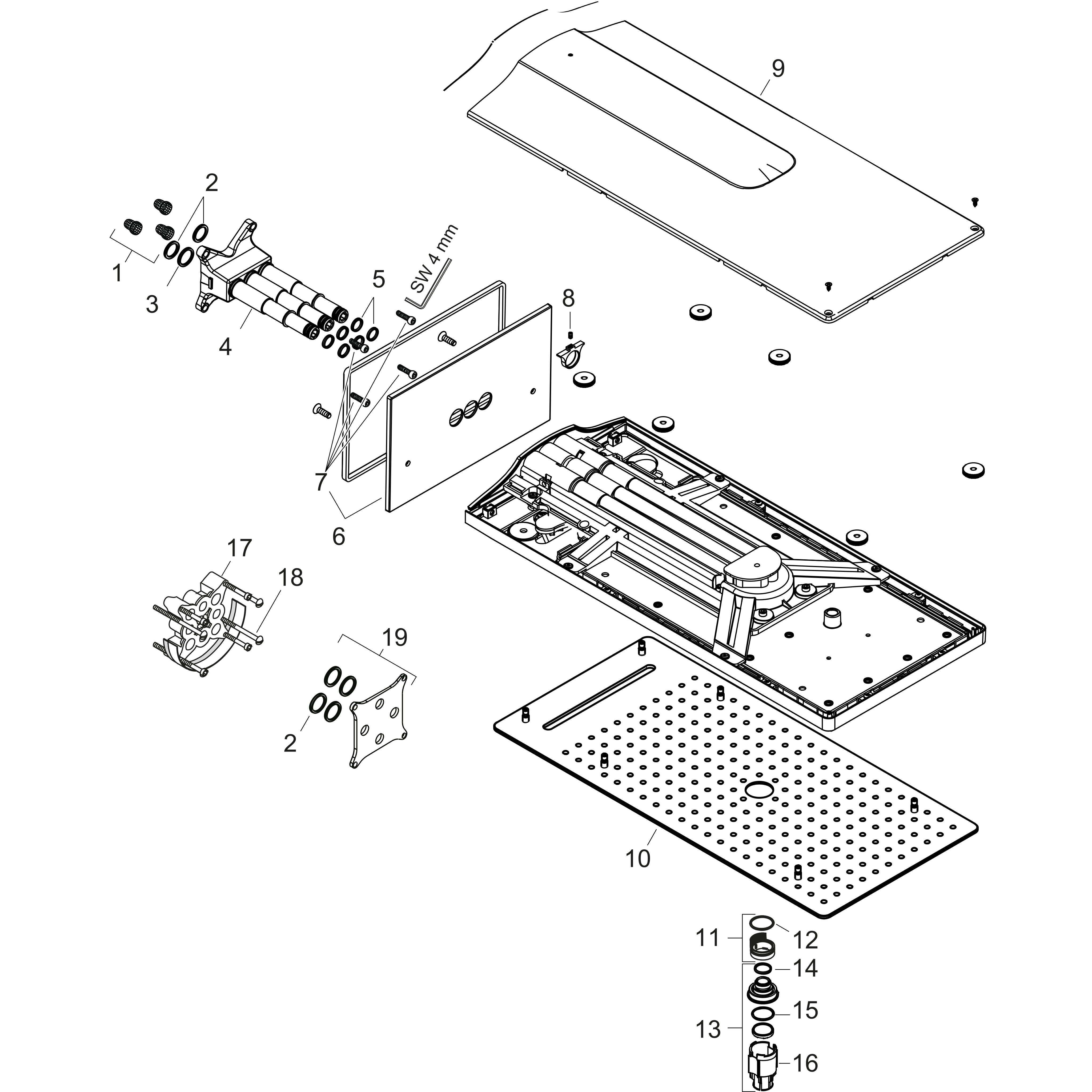 hansgrohe Piiloasennushana hansgrohe 24001400 rainmaker yläsuihku