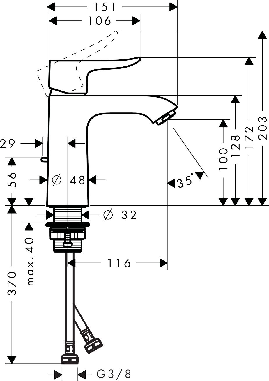 hansgrohe Pesuallashana hansgrohe 31080000 metris 110