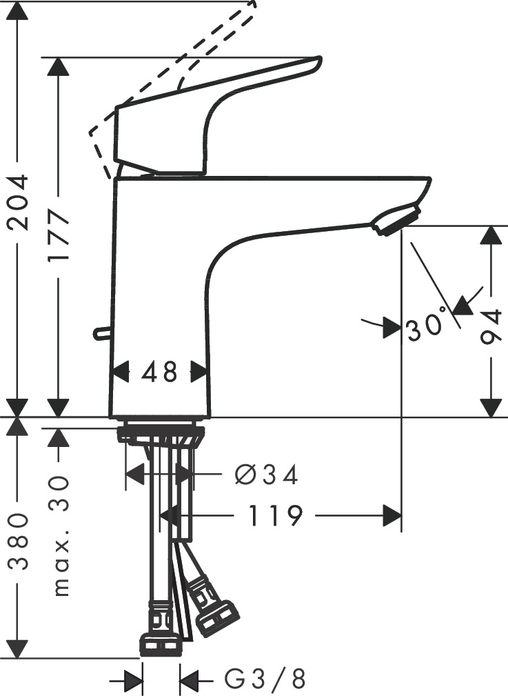 hansgrohe Washbasin mixer hansgrohe 31607000 focus