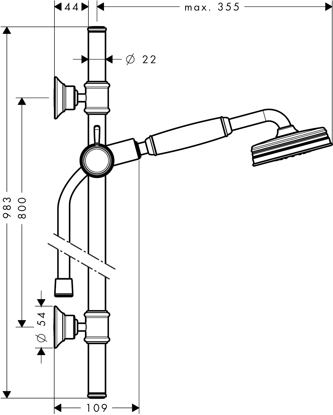 axor Shower set hansgrohe 27982000 axor montreux