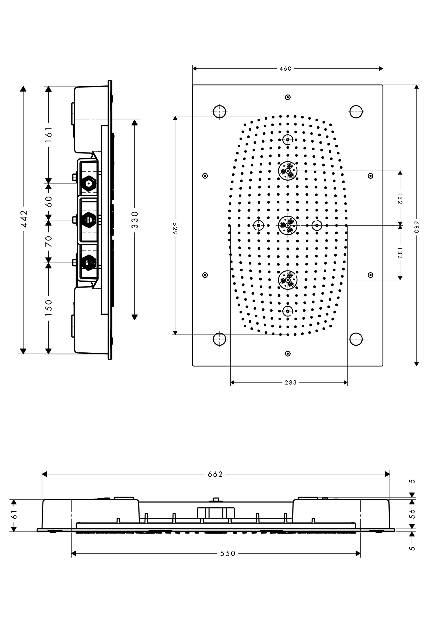 hansgrohe Pintaosa hansgrohe 28418000 rainmaker yläsuihku