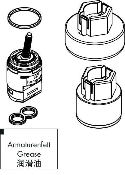 hansgrohe Complete joystick cartridge j27