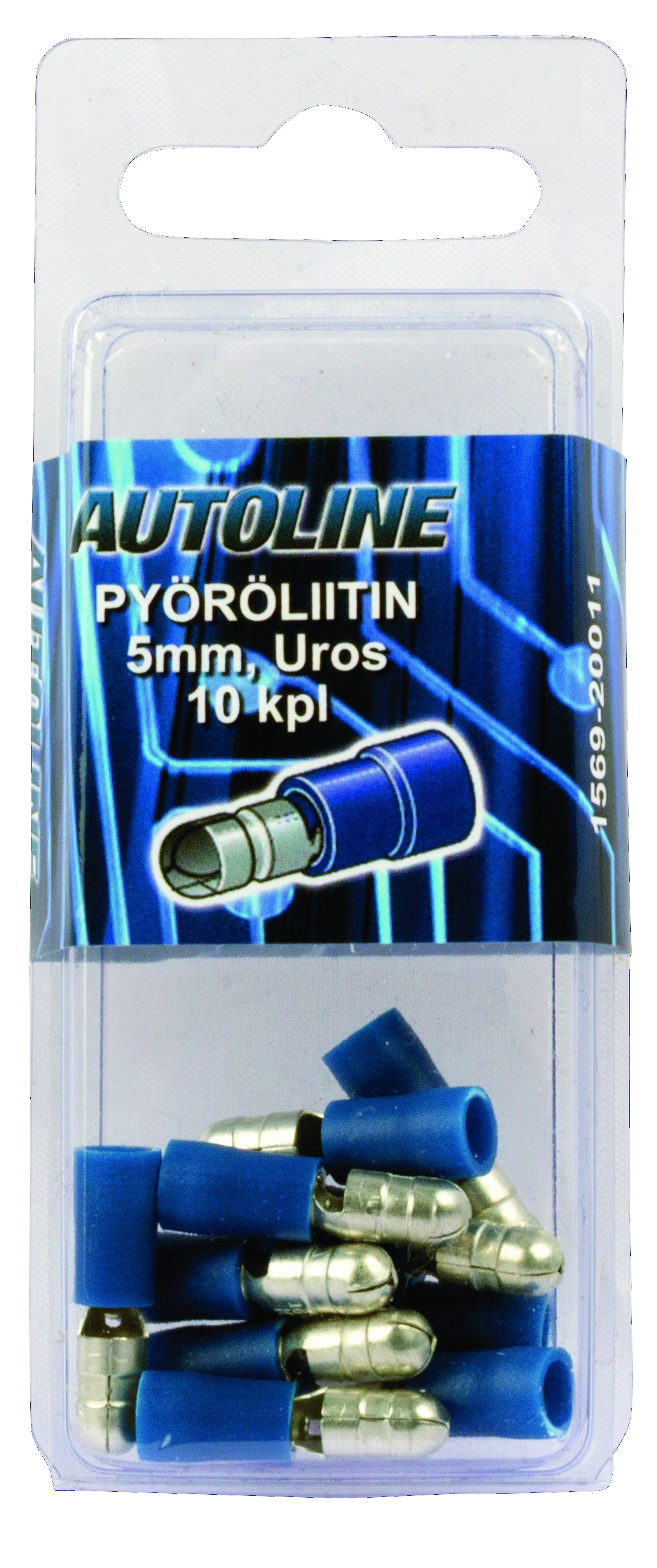 autoline Cable terminal 5.0mm male blue 10pcs