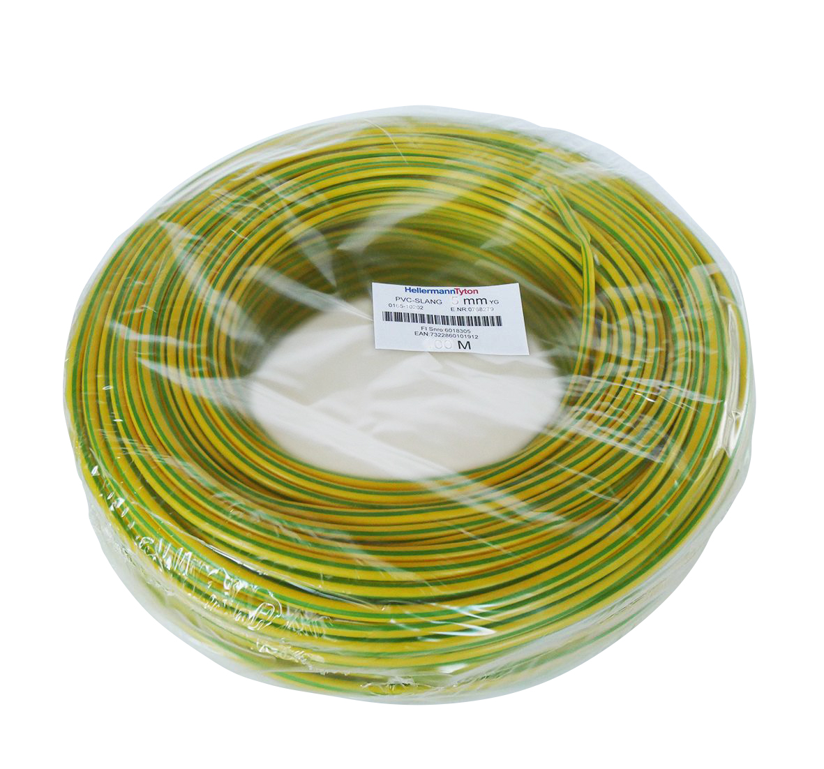 ISOLATING TUBE PVC 6MM G/Y 100M