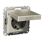EXXACT OUTLET 1S/16A/IP21 W COVER MET