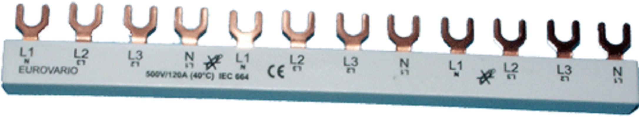Samleskinne 12M L1-L2-L3-N
