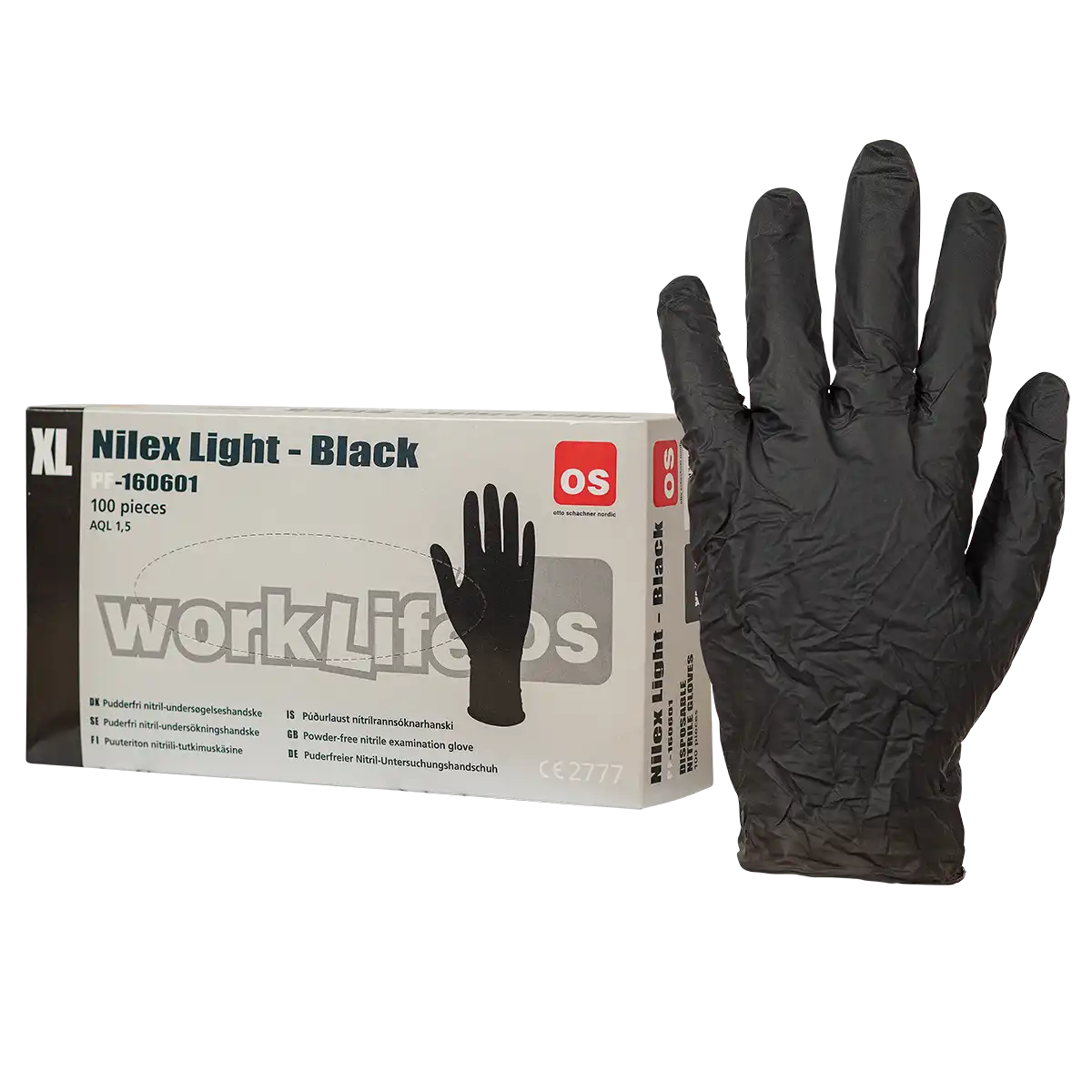 NITRILEGLOVE OS NILEX LIGHT PF 100PC BLACK 8