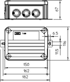 obo bettermann Fire resistant junction box t 100 ed 6-5 a, ip66, e30/e90