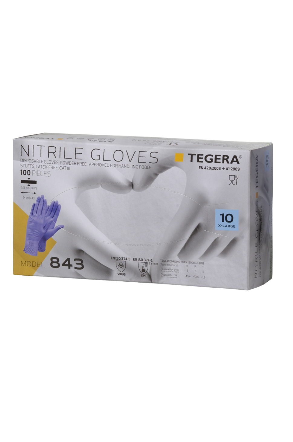 tegera Kertakäyttökäsine tegera 843 nitriili liila 100kpl 8
