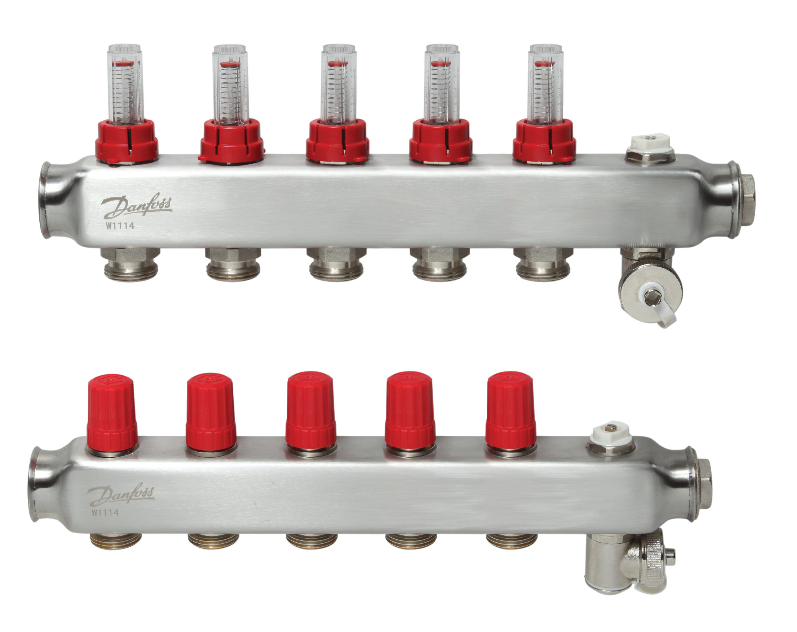 FÖRDELARE DANFOSS 5-ANSLUT. MED FLÖDESMÄTARE