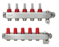 FÖRDELARE DANFOSS 5-ANSLUT. MED FLÖDESMÄTARE