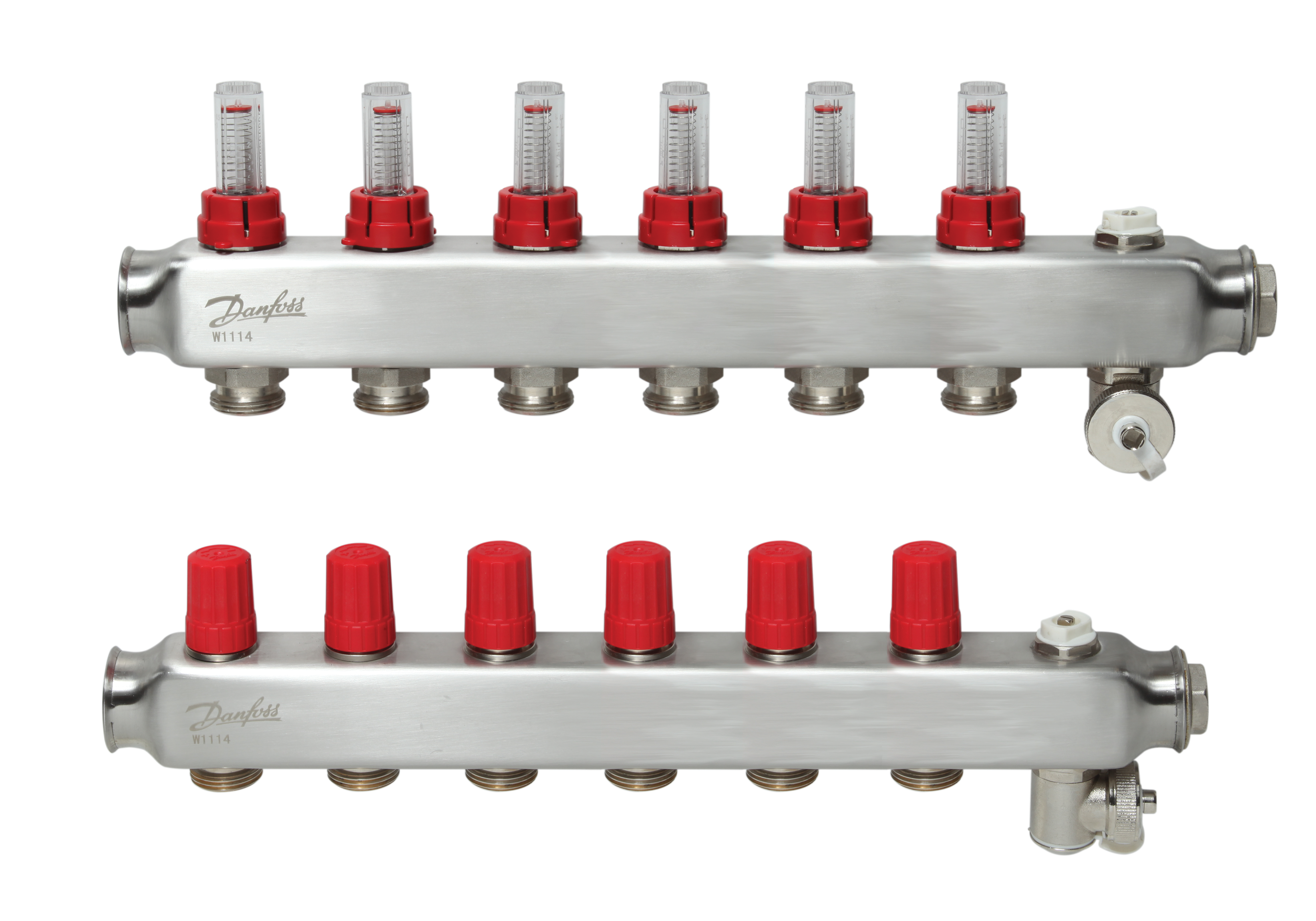 FÖRDELARE DANFOSS 6-ANSLUT. MED FLÖDESMÄTARE