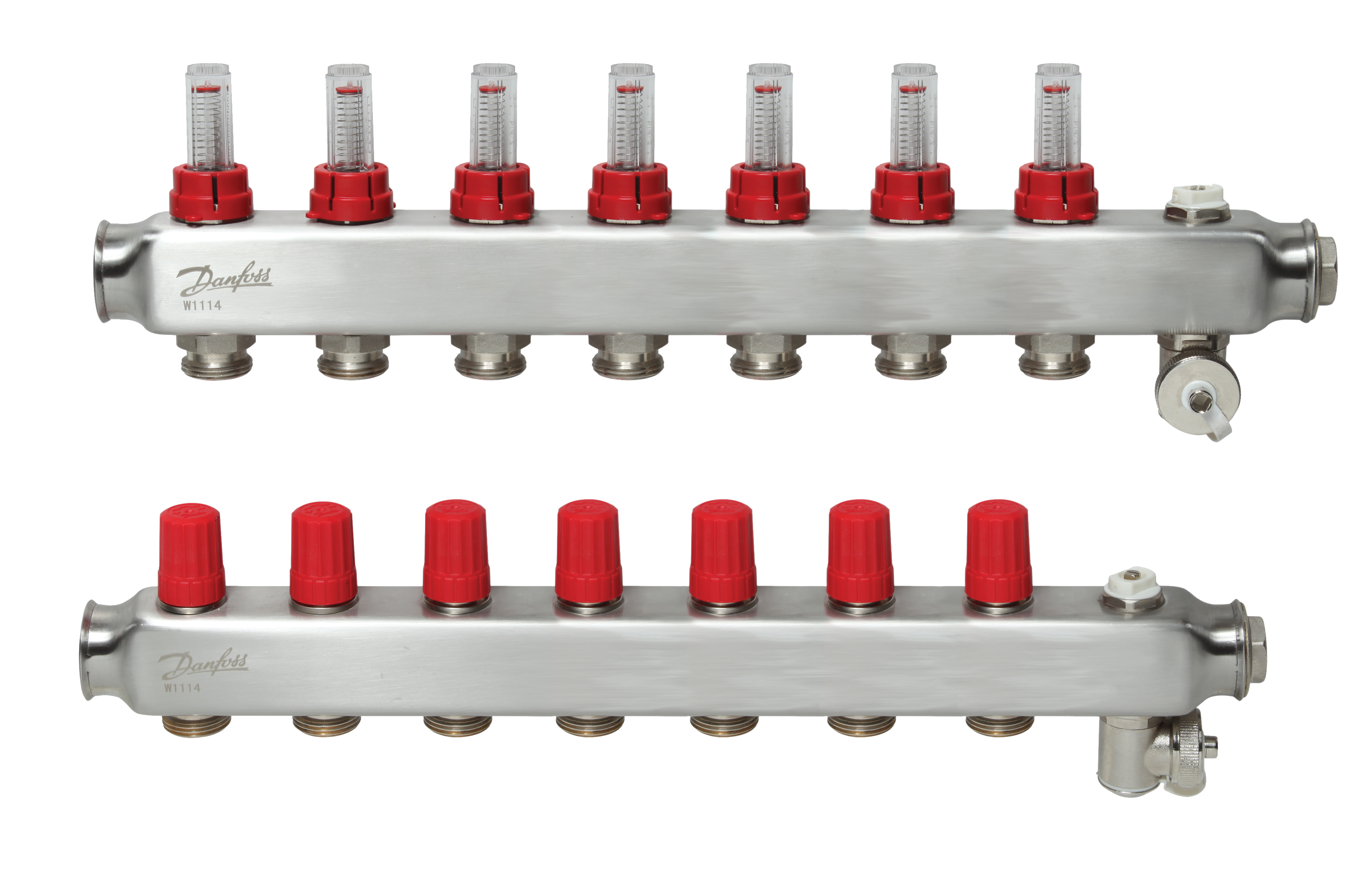 FÖRDELARE DANFOSS 7-ANSLUT. MED FLÖDESMÄTARE