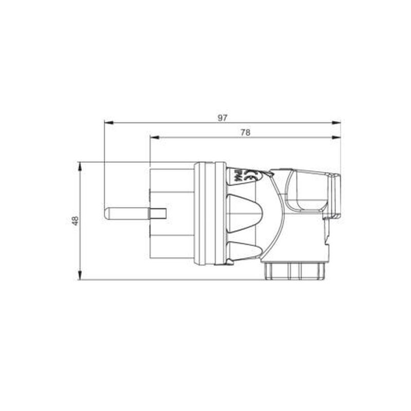 onnline Plug onnline schuko ip44 angled black