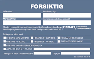 firesafe Fs- branntetteetikett 50 stk