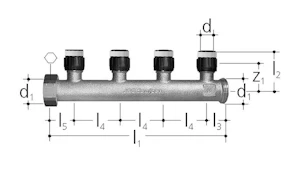sanipex mt Kompo jakotukki gf 16mm 4-lähtö pm