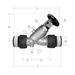 ANGLE SEAT VALVE GF 50mm PN10 MS NON-RETURN