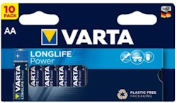 VARTA LONGLIFE POWER AA 10 PLASTIC FREE