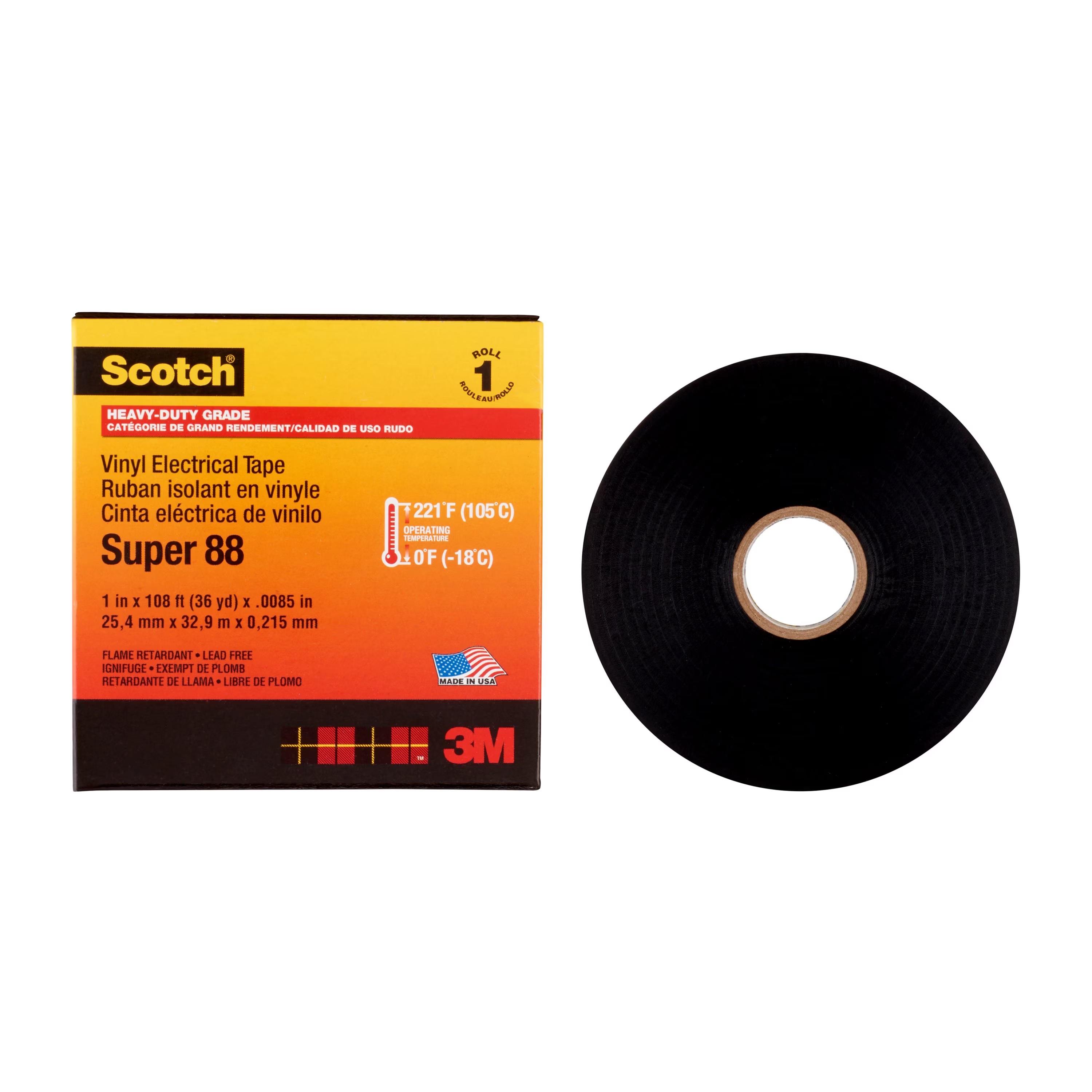 3m Scotch-tape nr.88 sort 25mmx30m