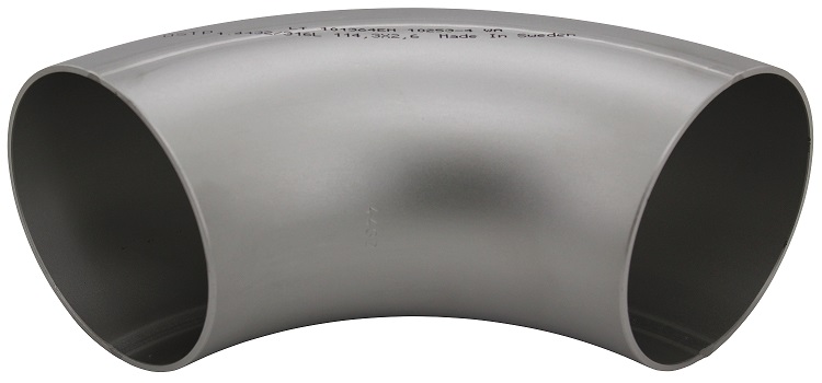 ELBOW 90 EN10253-4 3D 114,3X2,6 1.4404 R-1,5XD