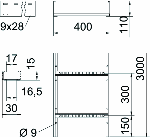 obo bettermann Kaabliredel lcis 1140 6 ft 110x400x6000mm