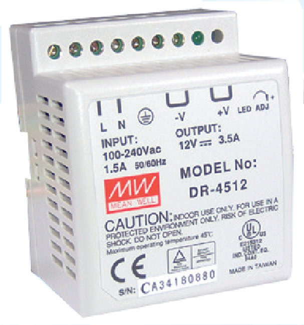 meanwell Strömkälla dr-30-24, din, 30w 24v