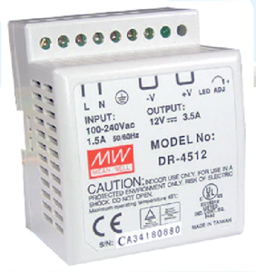 meanwell Strömkälla dr-30-24, din, 30w 24v