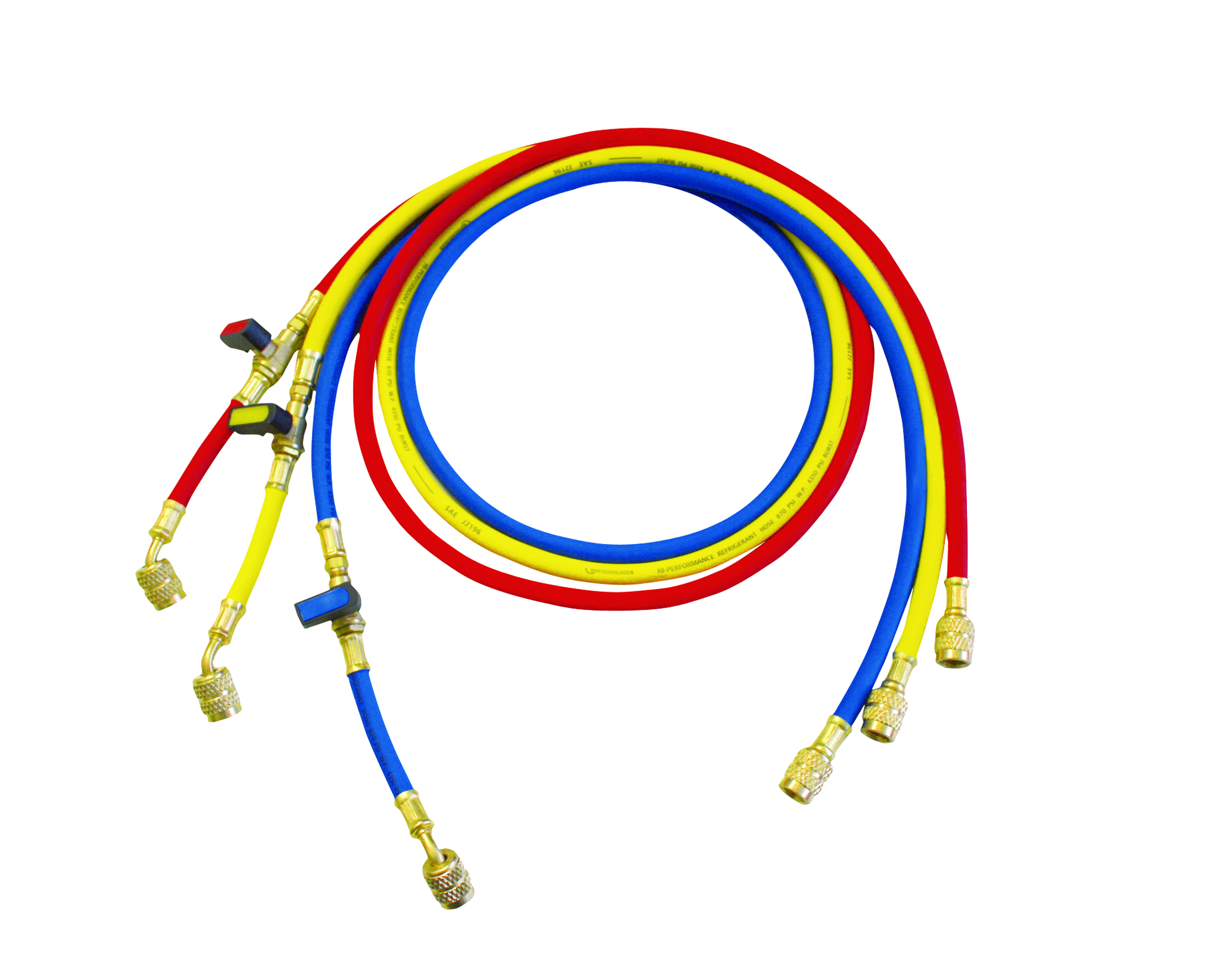 PRESSURE HOSE SET ROTHENBERGER 3-SET 1/4 SAE 1,5m VALVES