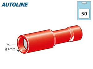 autoline Cable terminal female 4mm red 50pcs