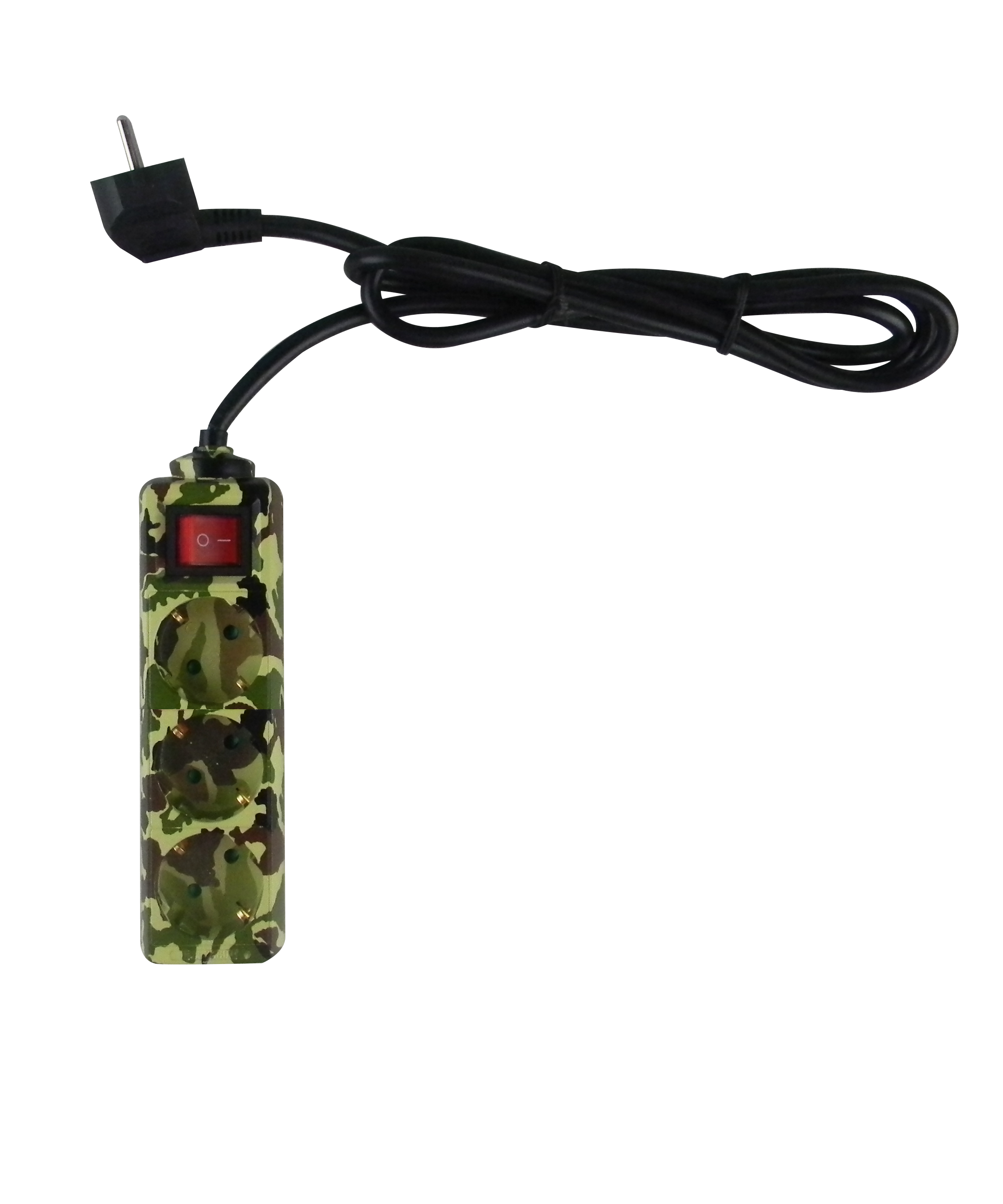 opal Extension cord opal 3-w 1,5m switch camo green