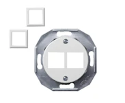 RENOVA SIDEPESA PLAAT 2xRJ45 LEXCOM VALGE
