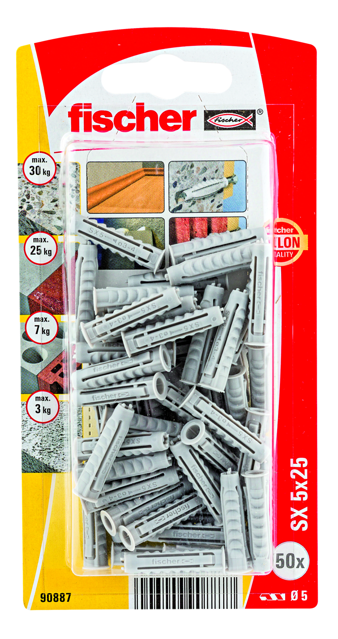 fischer Nailontulppa fischer sx 5x25 k nv 50kpl